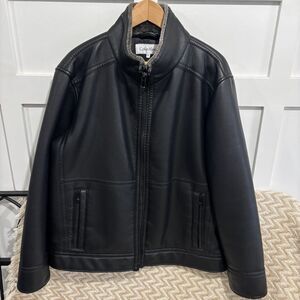 Calvin Klein Men’s Faux Leather Sherpa Lined Jacket